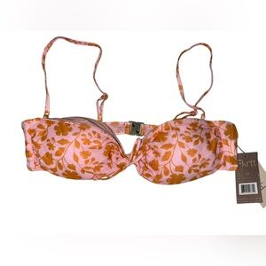 Floral Pink and Orange Bikini Top